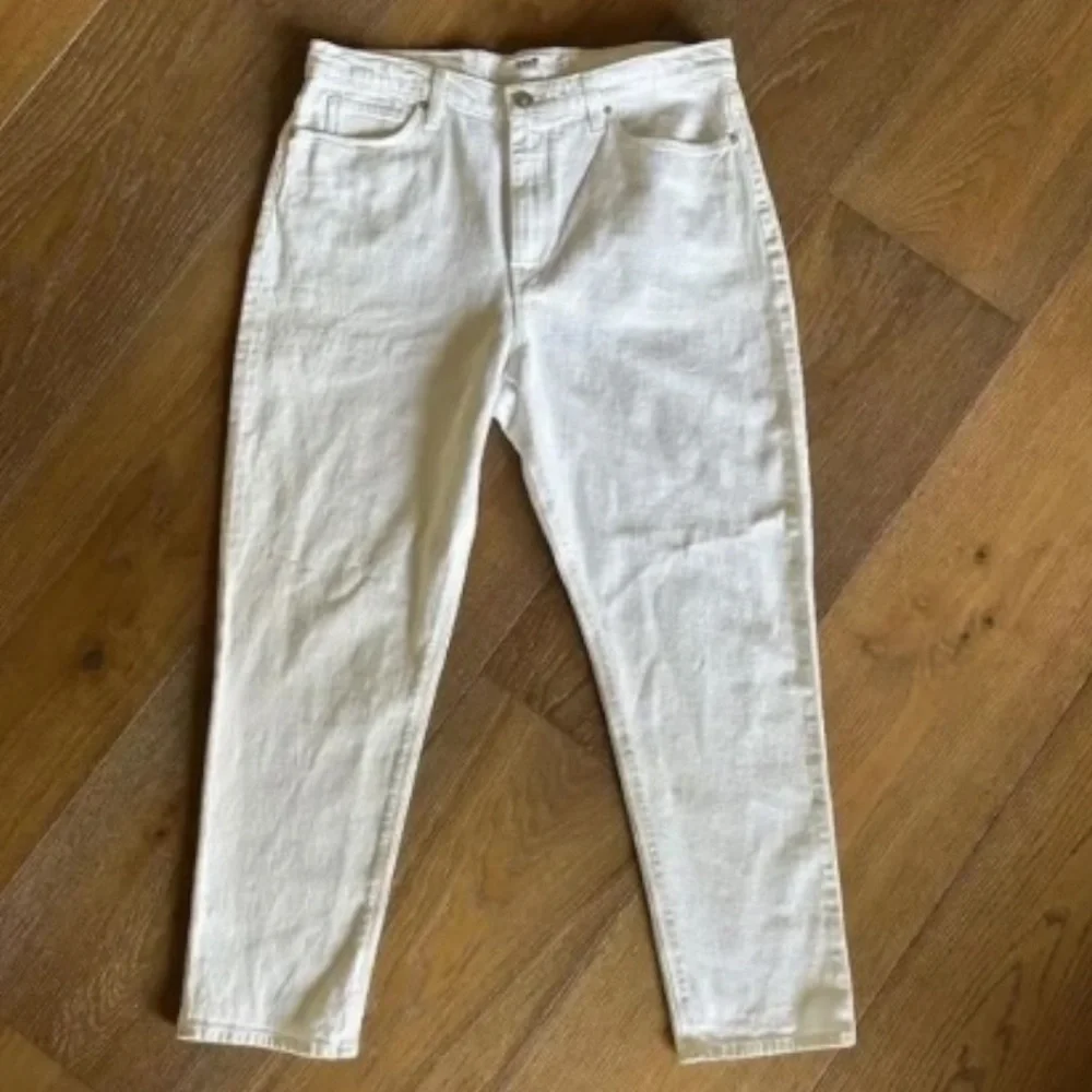 Hudson Bettie High Waist Tapered Jeans White Size 31 NWT